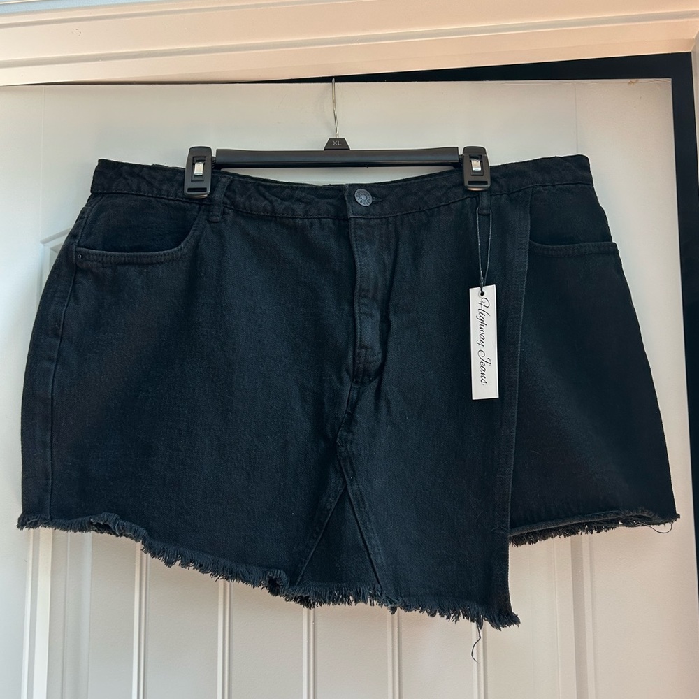 HIGHWAY JEANS ~ Black Jean Skort